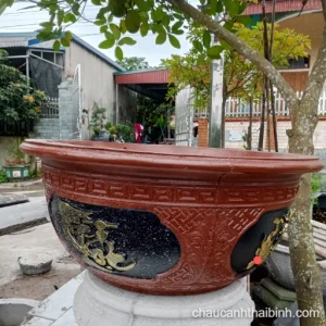Chậu xi măng tròn xoay