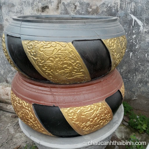 Chậu xi măng tròn bi