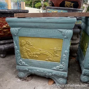 Chậu xi măng tứ giác hình trụ