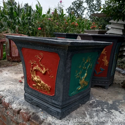 Chậu xi măng tứ giác vuông